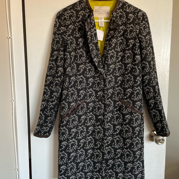 Rachel Roy Printed Long Button Down Jacket - Size XS - Picture 2 of 13